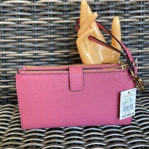 Michael Kors Jet Set Travel Double Zip Wristlet Rosewood Pink